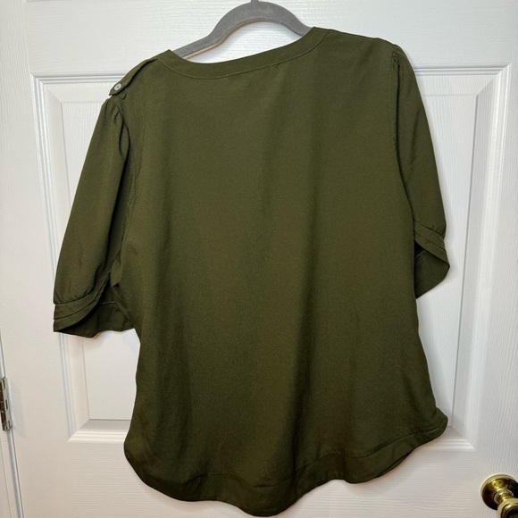 41 Hawthorn Green Buttoned Blouse with Mandarin Collar Size 1X GUC - Picture 3 of 7